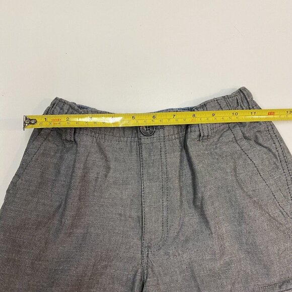 Boys Gray Cargo Shorts Size 12 With Elastic Waist & Button Closure - Picture 6 of 11